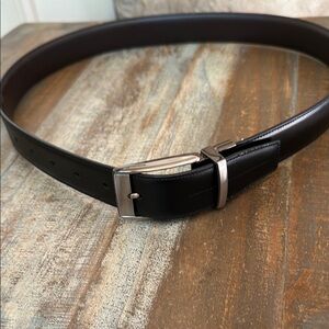 Men's Reversible Black Brown Leather Belt